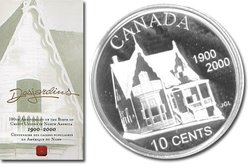 10-CENT -  100TH ANNIVERSARY OF THE BIRTH OF THE CREDIT UNIONS IN NORTH AMERICA (DESJARDINS) -  2000 CANADIAN COINS