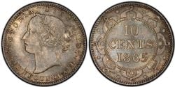 10-CENT -  1865 10-CENT -  PIÈCES DE TERRE-NEUVE 1865