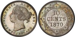 10-CENT -  1870 10-CENT -  PIÈCES DE TERRE-NEUVE 1870
