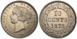 10-CENT -  1873 10-CENT -  PIÈCES DE TERRE-NEUVE 1873