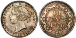10-CENT -  1876 H 10-CENT -  1876 NEWFOUNFLAND COINS