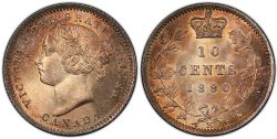 10-CENT -  1880 H 10-CENT Obv.2 -  1880 CANADIAN COINS