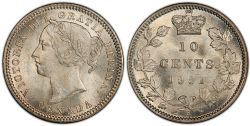 10-CENT -  1881 H 10-CENT Obv.2 -  1881 CANADIAN COINS
