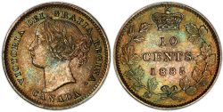 10-CENT -  1885 10-CENT Avers.4 -  1885 CANADIAN COINS
