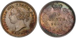 10-CENT -  1886 10-CENT Obv.4, SMALL-6 -  1886 CANADIAN COINS