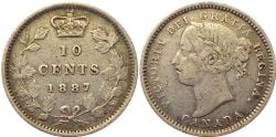 10-CENT -  1887 10-CENT -  1887 CANADIAN COINS