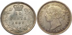 10-CENT -  1887 10-CENT 7/7 -  1887 CANADIAN COINS