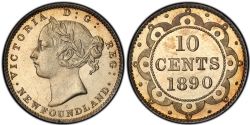 10-CENT -  1890 10-CENT -  1890 NEWFOUNFLAND COINS
