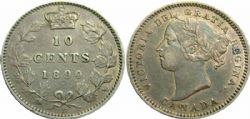 10-CENT -  1890 H 10-CENT -  1890 CANADIAN COINS
