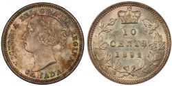 10-CENT -  1892 10-CENT Obv.5, LARGE-9 -  1892 CANADIAN COINS
