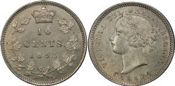 10-CENT -  1893 10-CENT OBV.6, FLAT TOP 3 & 9/9 -  1893 CANADIAN COINS