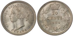 10-CENT -  1894 10-CENT Obv.5 -  1894 CANADIAN COINS