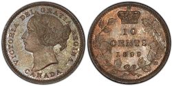 10-CENT -  1899 10-CENT SMALL-9 -  1899 CANADIAN COINS