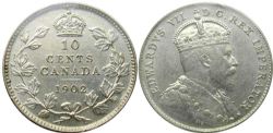 10-CENT -  1902 10-CENT NO H -  1902 CANADIAN COINS
