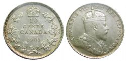 10-CENT -  1903 10-CENT NO H (EF) -  1903 CANADIAN COINS