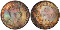 10-CENT -  1904 H 10-CENT (F) -  1904 NEWFOUNFLAND COINS