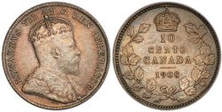 10-CENT -  1908 10-CENT 8/8 -  1908 CANADIAN COINS