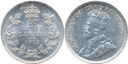 10-CENT -  1913 10-CENT SMALL LEAVES -  1913 CANADIAN COINS