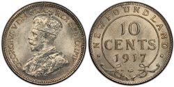 10-CENT -  1917 C 10-CENT -  1917 NEWFOUNFLAND COINS