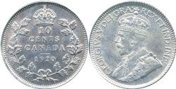10-CENT -  1920 10-CENT -  1920 CANADIAN COINS