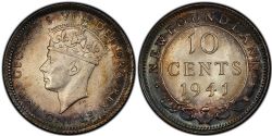 10-CENT -  1941 C 10-CENT (AU) -  1941 NEWFOUNFLAND COINS