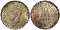 10-CENT -  1942 C 10-CENT -  1942 NEWFOUNFLAND COINS