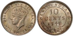 10-CENT -  1942 C 10-CENT (BU) -  1942 NEWFOUNFLAND COINS