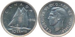 10-CENT -  1946 10-CENT -  1946 CANADIAN COINS