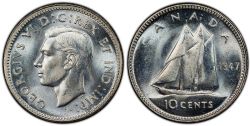 10-CENT -  1947 10-CENT REGULAR -  1947 CANADIAN COINS