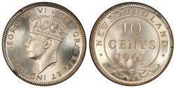 10-CENT -  1947 C 10-CENT (F) -  PIÈCES DE TERRE-NEUVE 1947