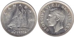 10-CENT -  1950 10-CENT -  1950 CANADIAN COINS