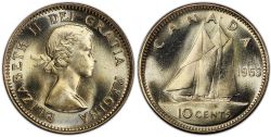 10-CENT -  1953 10-CENT NO SHOULDER FOLD -  1953 CANADIAN COINS