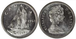 10-CENT -  1968 SILVER 10-CENT -  1968 CANADIAN COINS