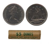 10-CENT -  1971 10-CENT ORIGINAL ROLL -  1971 CANADIAN COINS