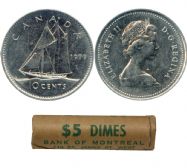 10-CENT -  1979 10-CENT ORIGINAL ROLL -  1979 CANADIAN COINS
