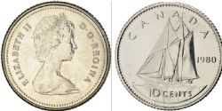 10-CENT -  1980 10-CENT -  1980 CANADIAN COINS
