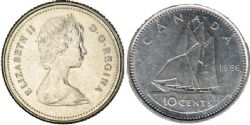 10-CENT -  1986 10-CENT -  1986 CANADIAN COINS
