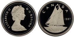 10-CENT -  1987 10-CENT (PR) -  1987 CANADIAN COINS