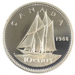 10-CENT -  1988 10-CENT (PR) -  1988 CANADIAN COINS