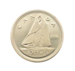 10-CENT -  1991 10-CENT (PR) -  1991 CANADIAN COINS