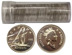 10-CENT -  1992 10-CENT - 50 COINS PACK - PROOF-LIKE (PL) -  1992 CANADIAN COINS