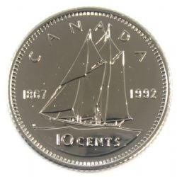 10-CENT -  1992 10-CENT (PL) -  1992 CANADIAN COINS