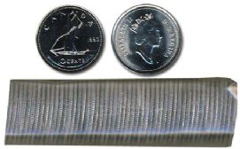 10-CENT -  1995 10-CENT ORIGINAL ROLL -  1995 CANADIAN COINS