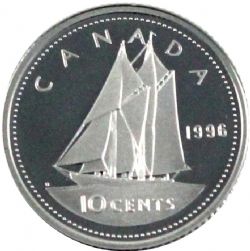 10-CENT -  1996 10-CENT (PR) -  PIÈCES DU CANADA 1996