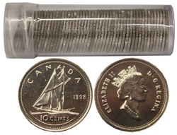 10-CENT -  1998 10-CENT - 50 COINS PACK - PROOK-LIKE (PL) -  1998 CANADIAN COINS