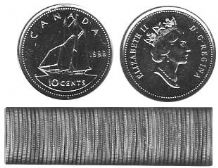 10-CENT -  1999 10-CENT ORIGINAL ROLL -  1999 CANADIAN COINS