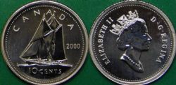 10-CENT -  2000 10-CENT (SP) -  2000 CANADIAN COINS