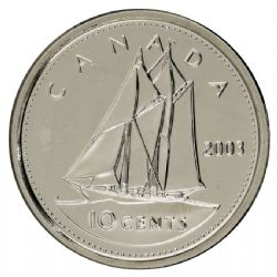 10-CENT -  2003 WP NEW EFFIGY 10-CENT (PL) -  2003 CANADIAN COINS