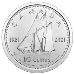 BU UNC Canada 2001P regular bluenose dime 10 cent 10c from mint roll 