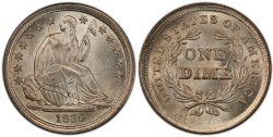 10 CENTS -  1838 10-CENTS, LARGE STARS -  1838 UNITED STATES COINS